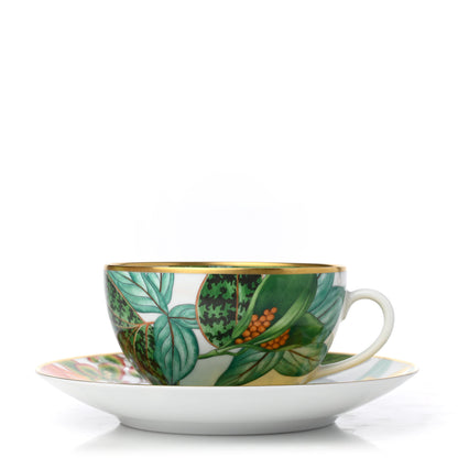 Hermes Porcelain Passifolia Tea Cup And Saucer 3 of 9