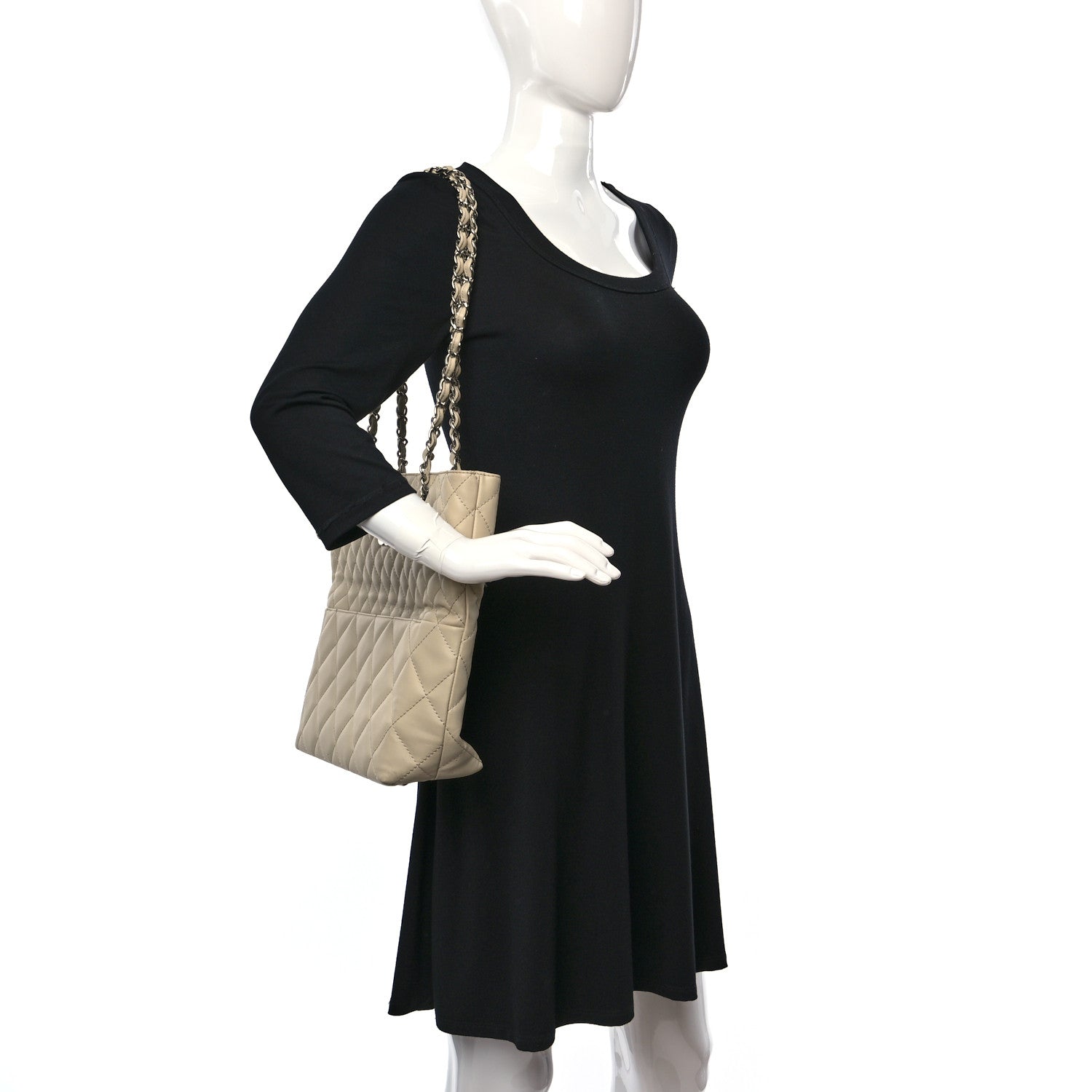 Chanel Calfskin Quilted In the Business North South Tote Ivory 2 of 9