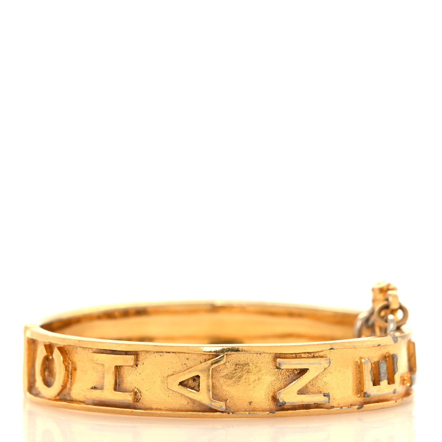 Metal Logo Cuff Bracelet Gold