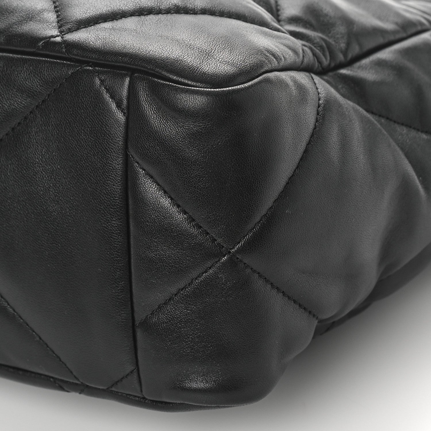 Chanel Lambskin Quilted Chanel 19 East West Shopping Bag Black 9 of 9