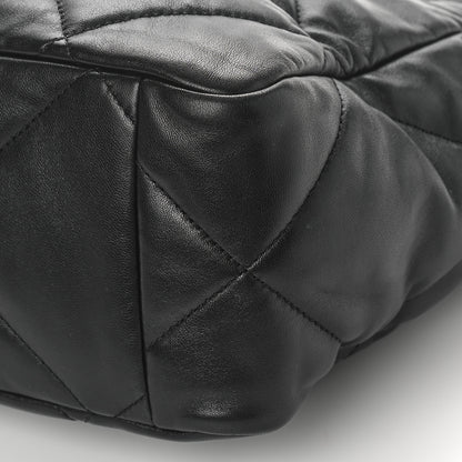 Chanel Lambskin Quilted Chanel 19 East West Shopping Bag Black 9 of 9