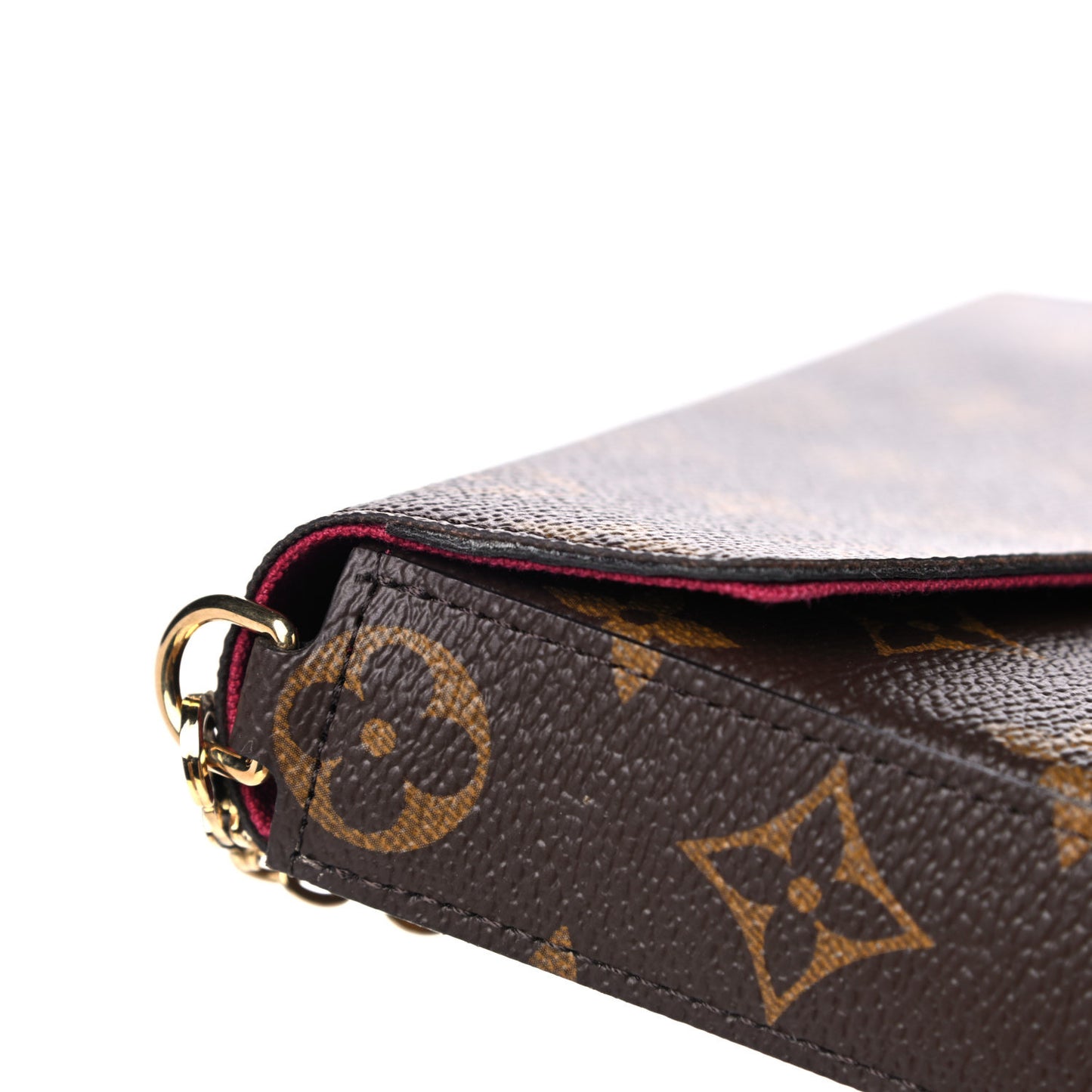 Monogram Pochette Felicie Chain Wallet Fuchsia