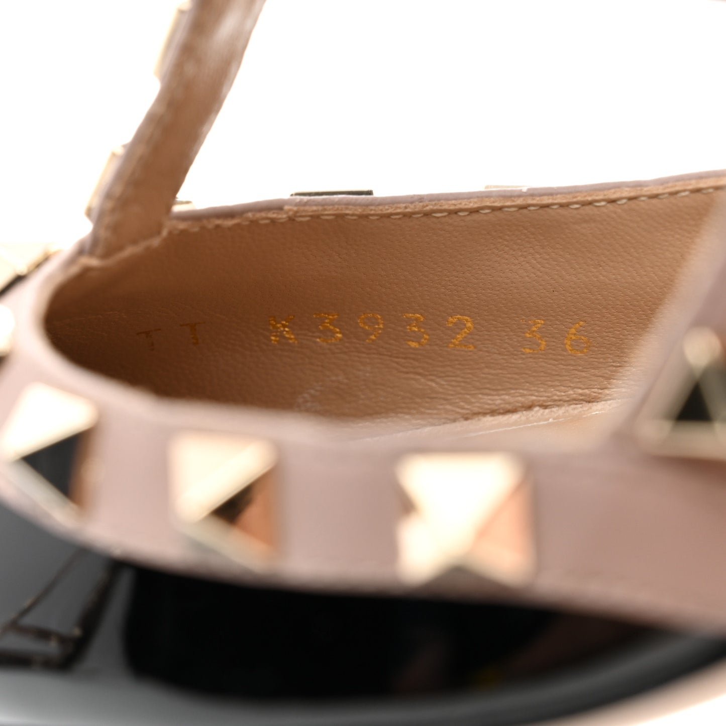 Patent Nappa Rockstud Ankle Strap 100mm Pumps 36 Black Poudre