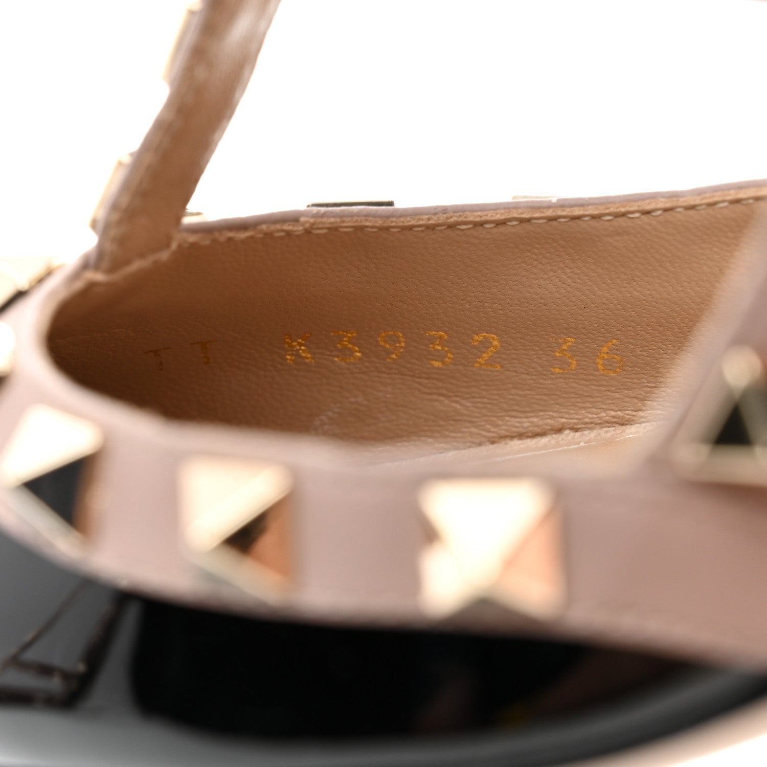 Valentino Garavani Patent Nappa Rockstud Ankle Strap 100mm Pumps 36 Black Poudre 6 of 9