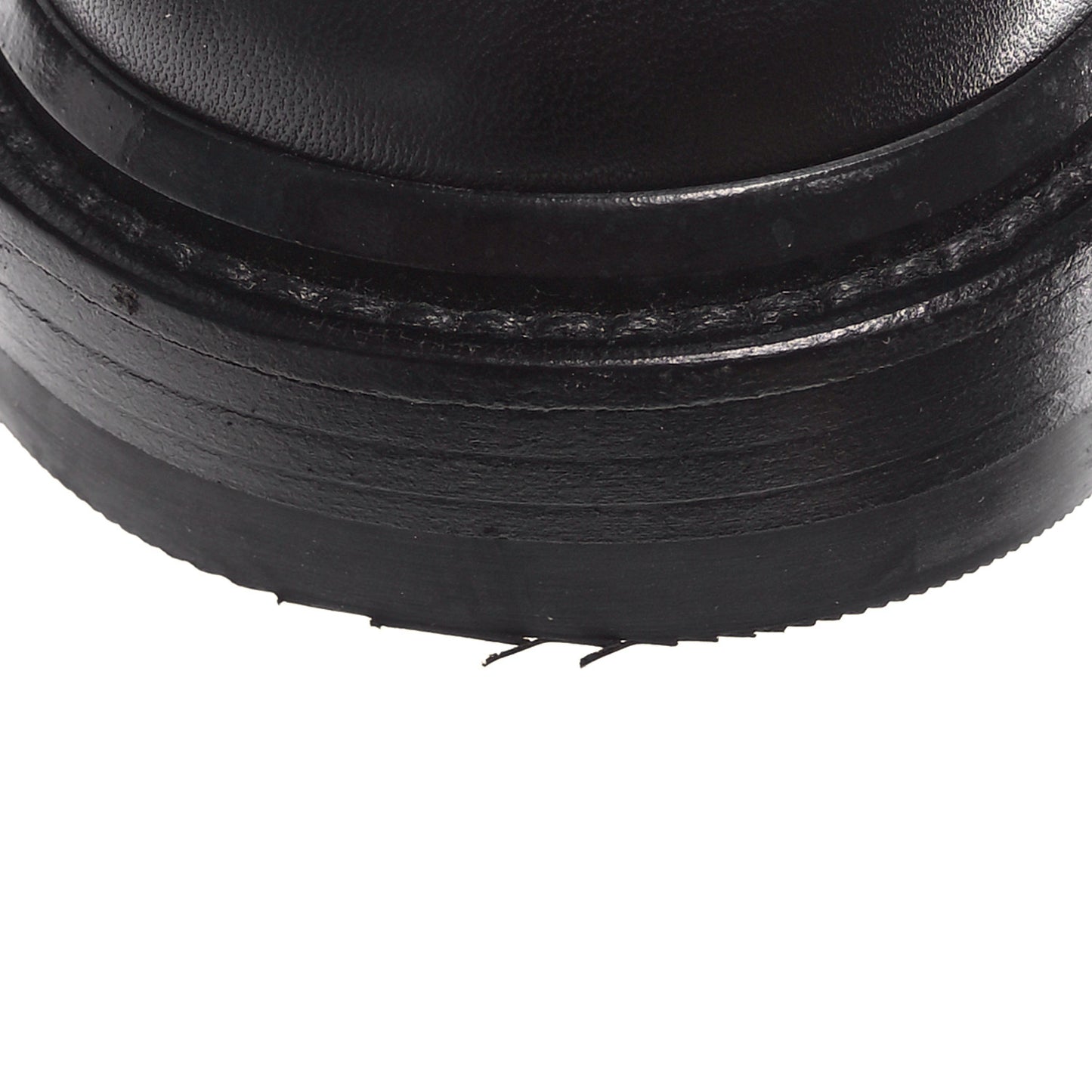 Shiny Lambskin Quilted Lace Up Combat Boots 41.5 Black
