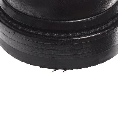 Chanel Shiny Lambskin Quilted Lace Up Combat Boots 41.5 Black 9 of 9