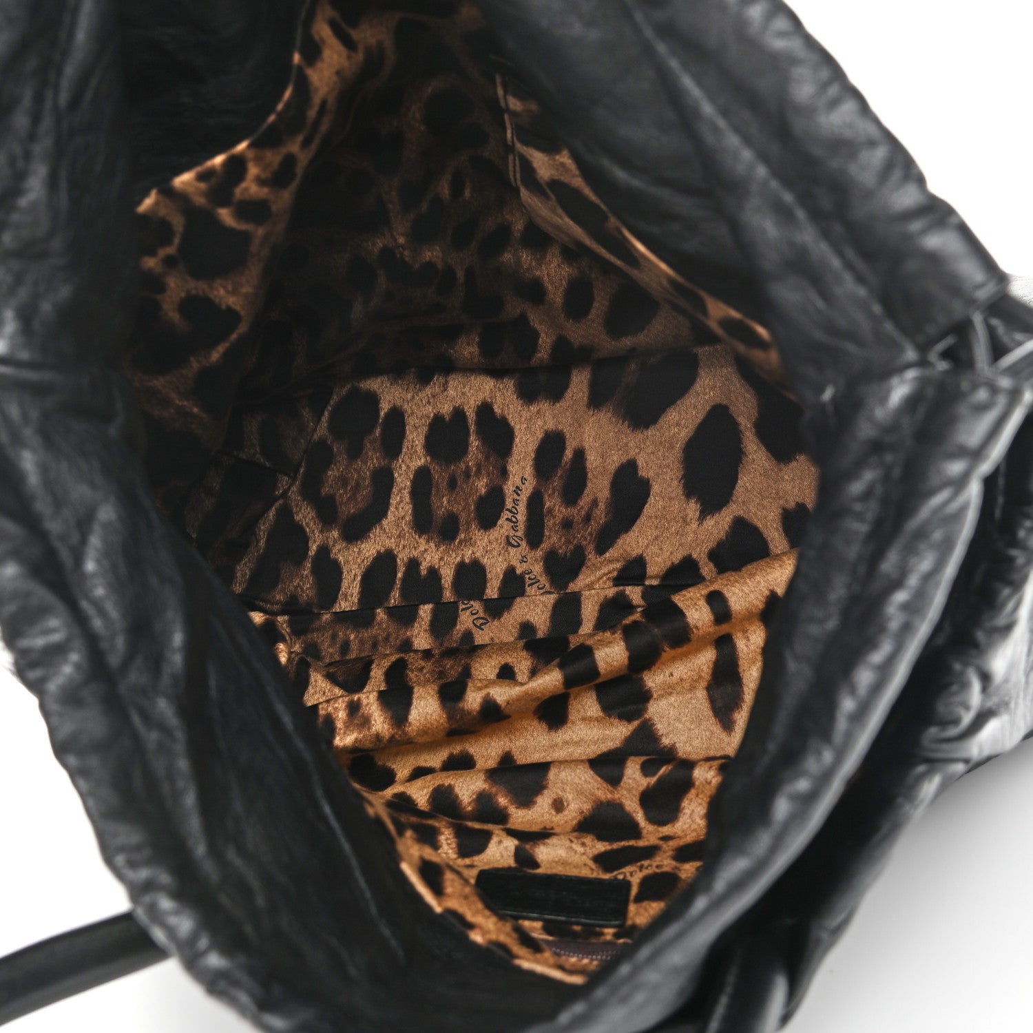 Dolce & Gabbana Lambskin Drawstring Shoulder Bag Black 5 of 10