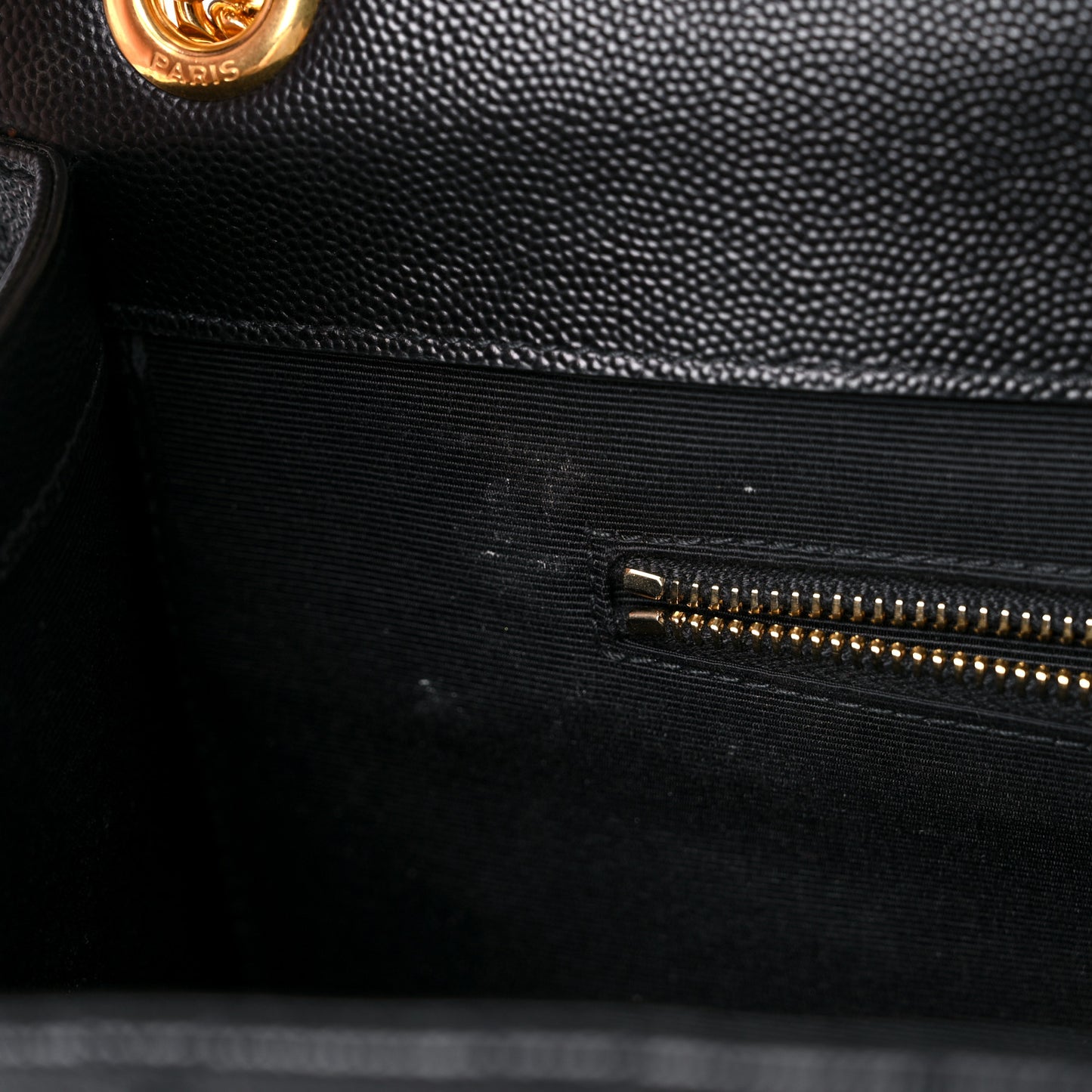 Grain De Poudre Textured Mixed Matelasse Large Triquilt Monogram Satchel Black