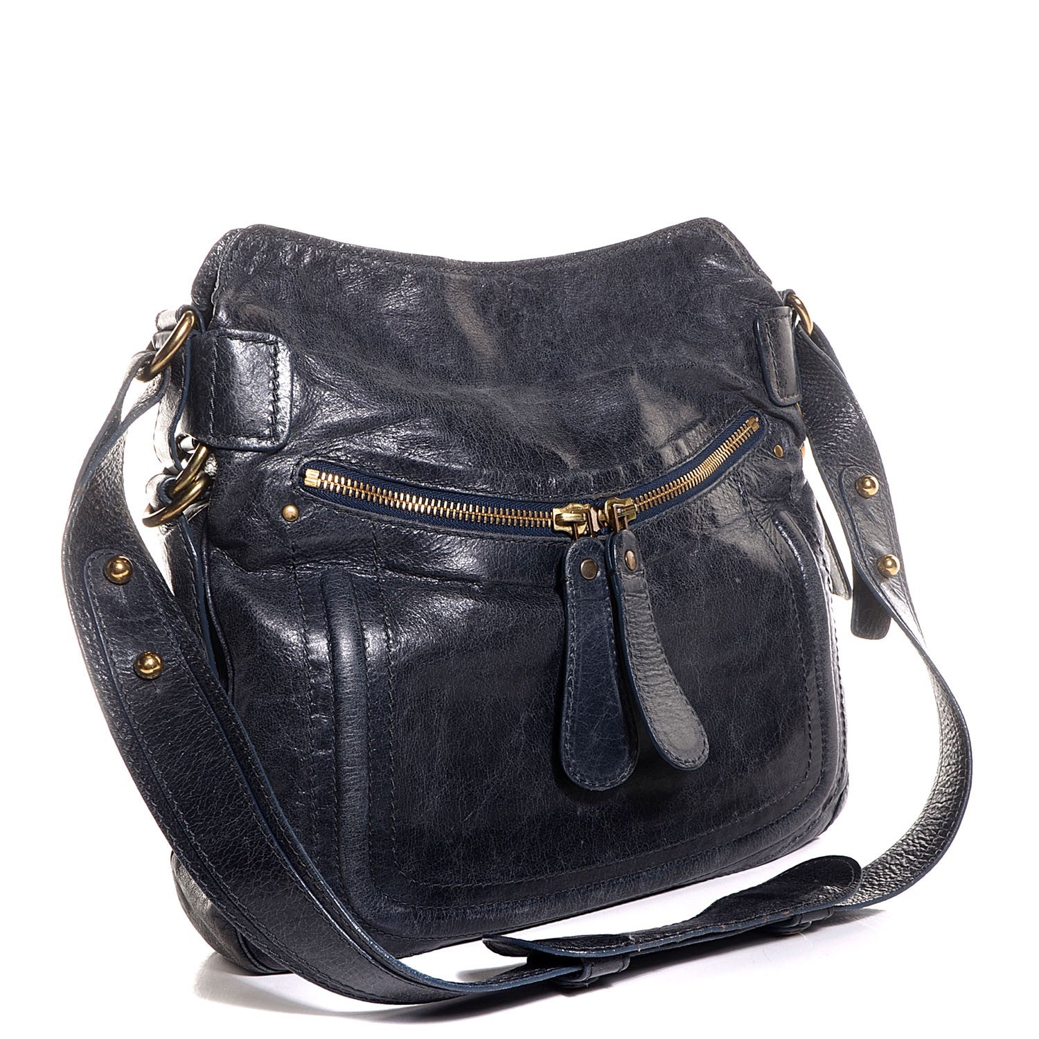 Chloe Leather Bay Tote Navy 3 of 7