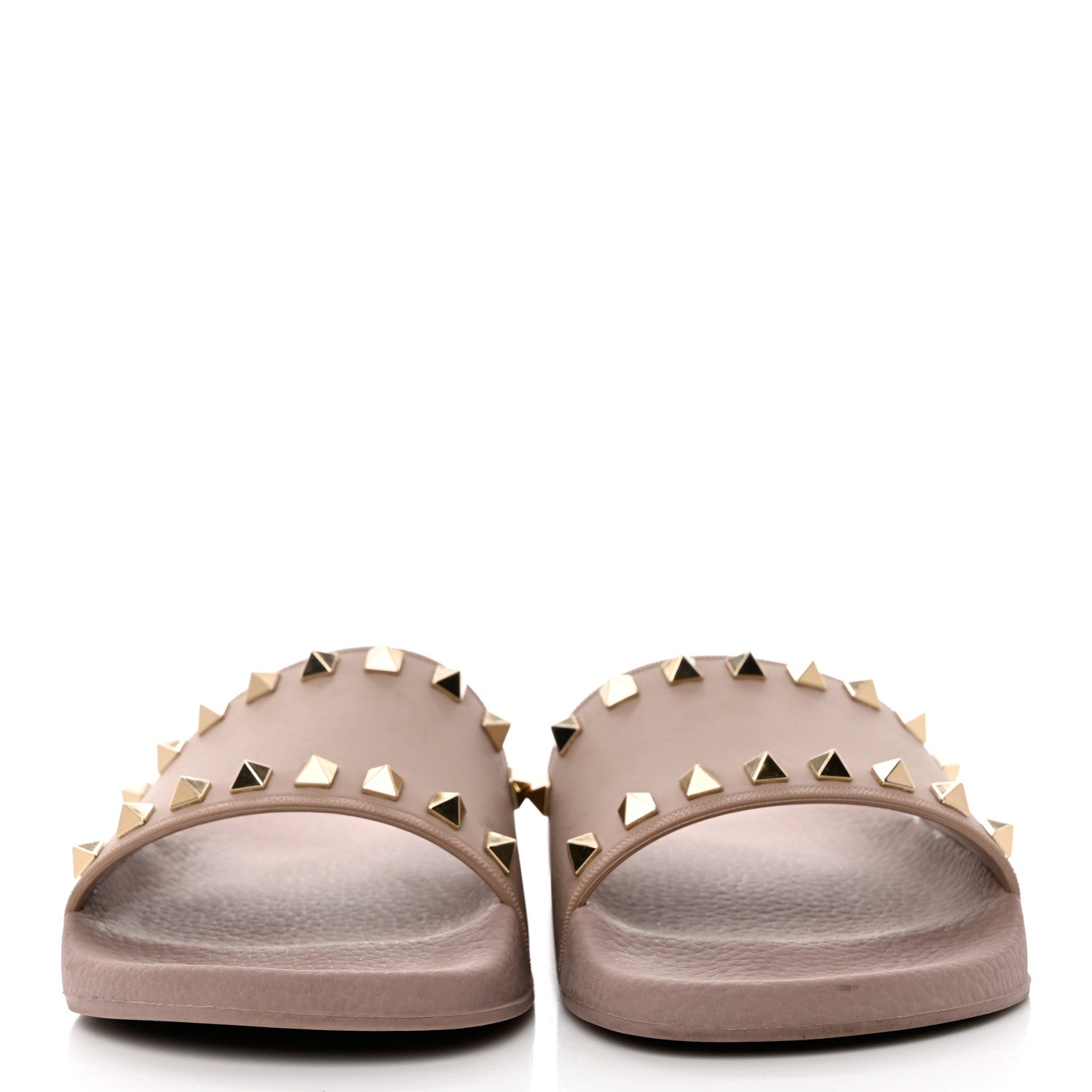 Valentino Garavani Rubber Rockstud Slide Sandals 38 Poudre 2 of 13