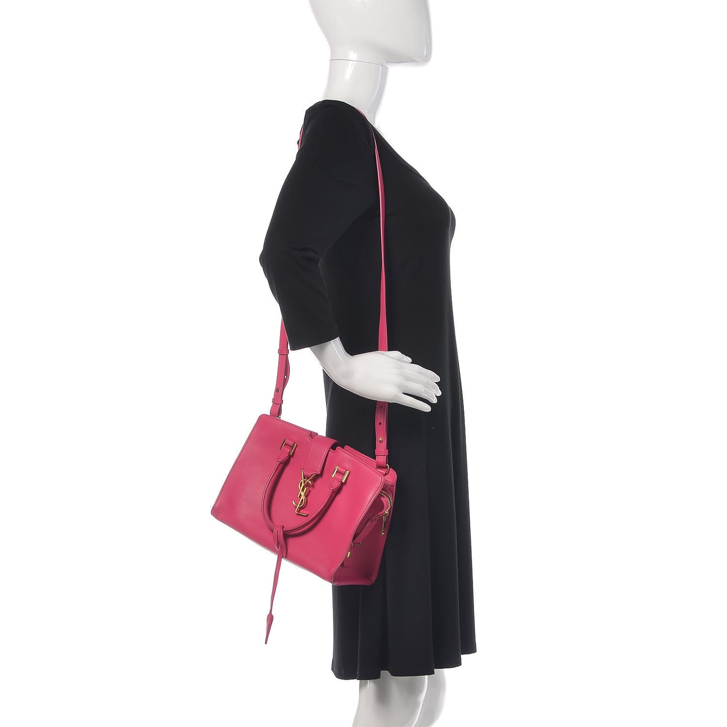 Calfskin Monogram Baby Cabas Fuchsia