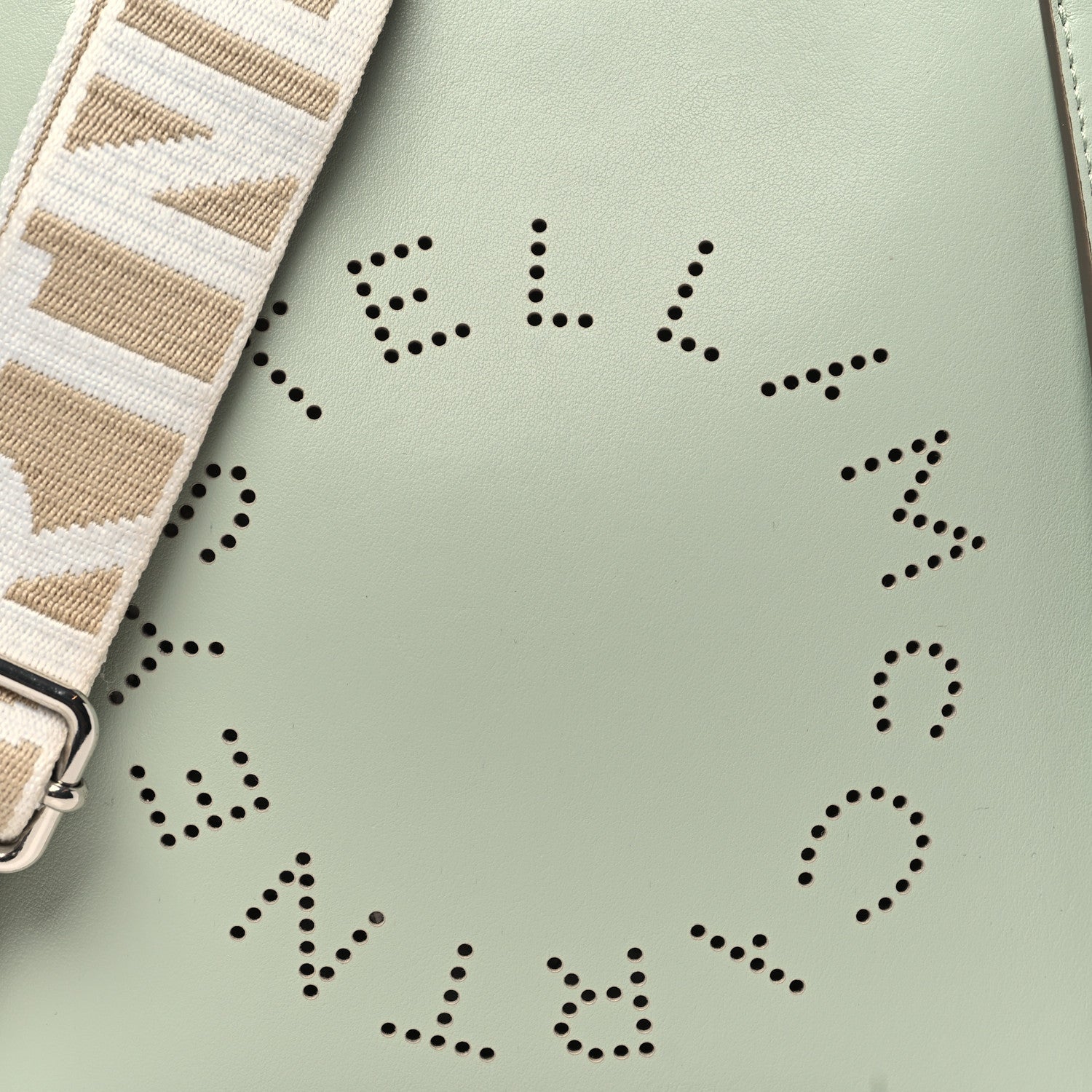Stella McCartney Eco Alter Nappa Perforated Logo Mini Crossbody Sage Green 8 of 11
