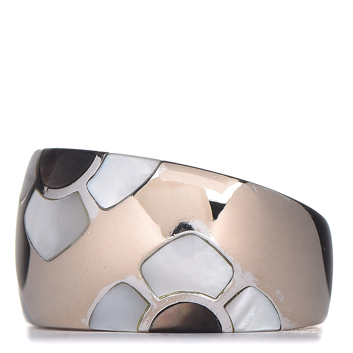 Van Cleef & Arpels 18K White Gold Mother of Pearl Marqueterie Ring 53 6.25 4 of 6