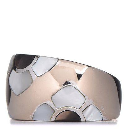 Van Cleef & Arpels 18K White Gold Mother of Pearl Marqueterie Ring 53 6.25 4 of 6