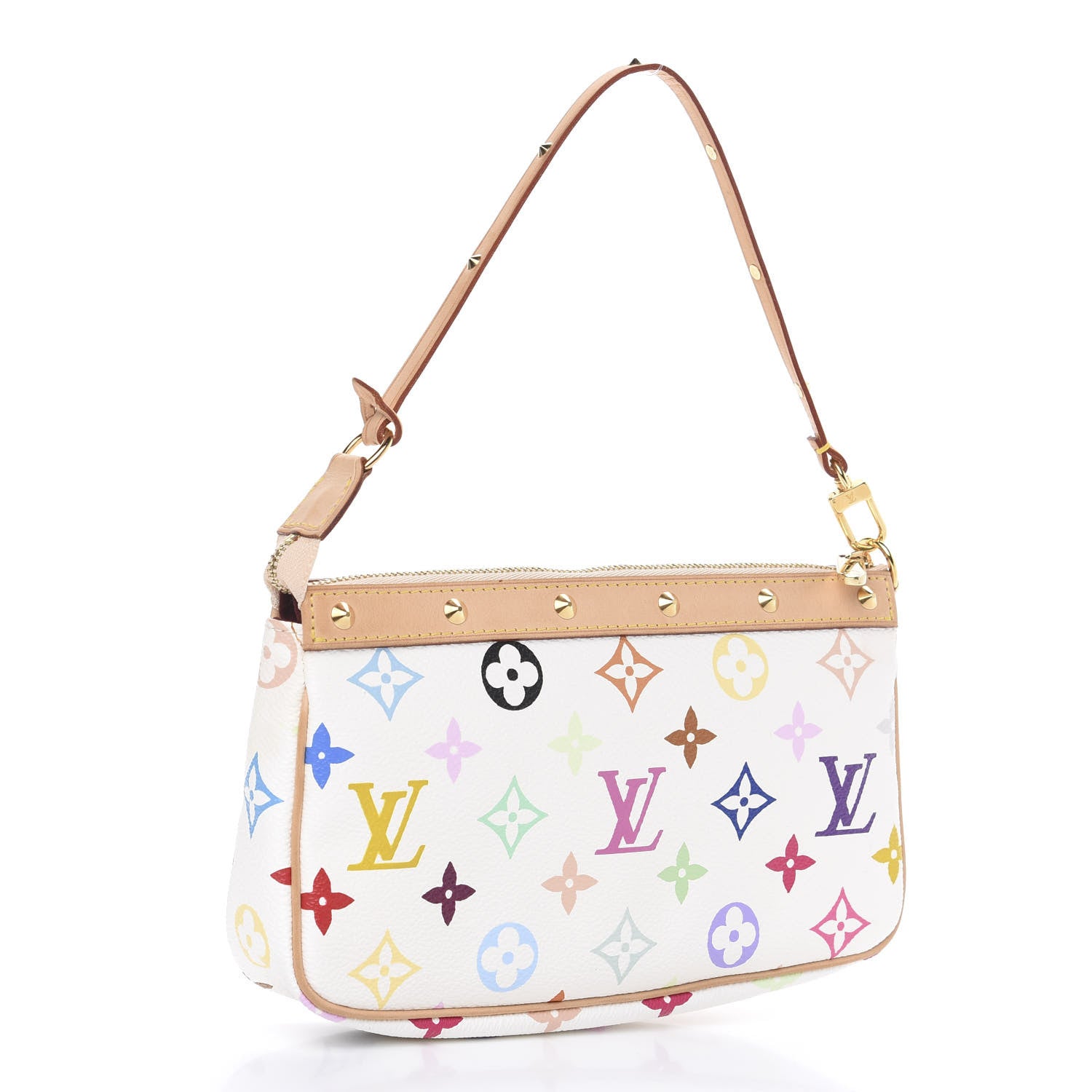 Louis Vuitton Monogram Multicolor Pochette Accessories White 2 of 10