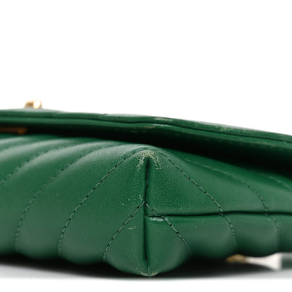 Chanel Lambskin Chevron Quilted East West Flap Green 9 of 9