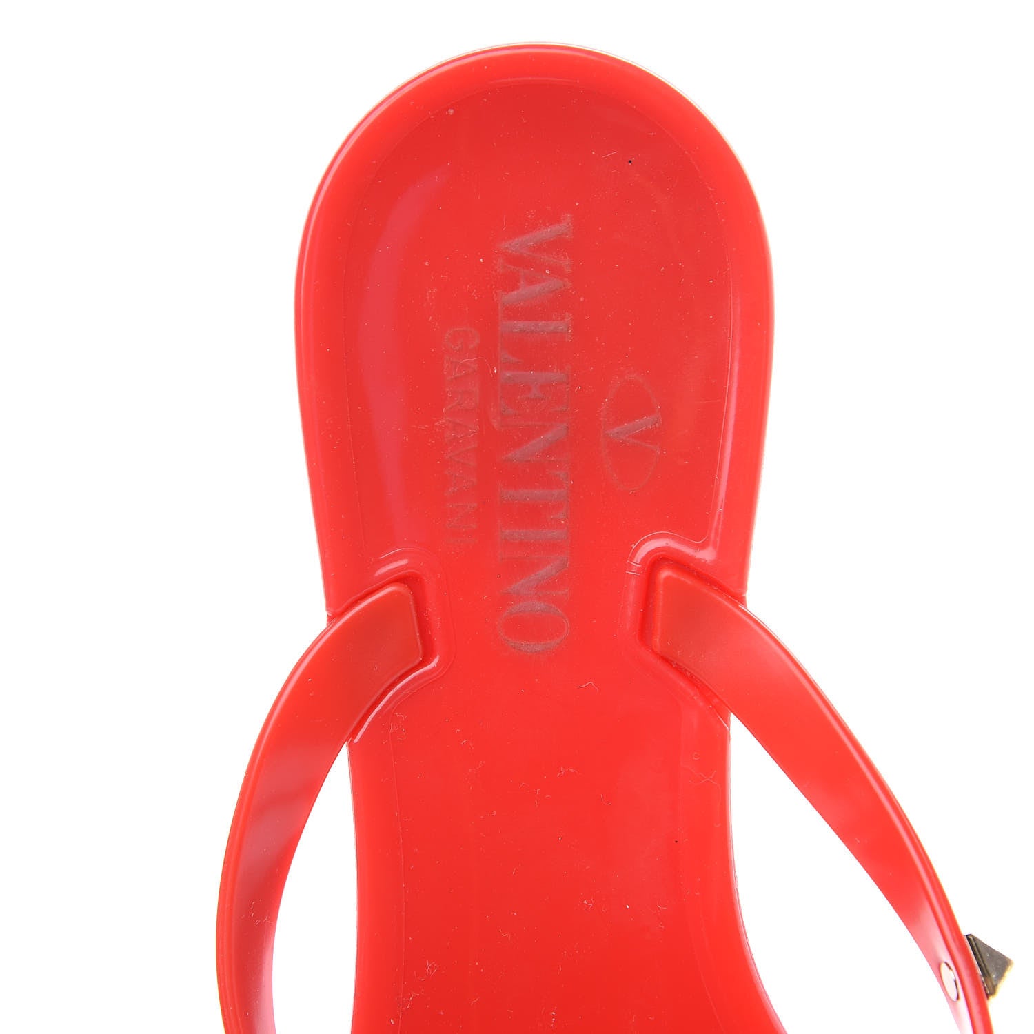 Valentino Garavani PVC Jelly Rockstud Bow Thong Sandals 36 Rosso Valentino 6 of 9
