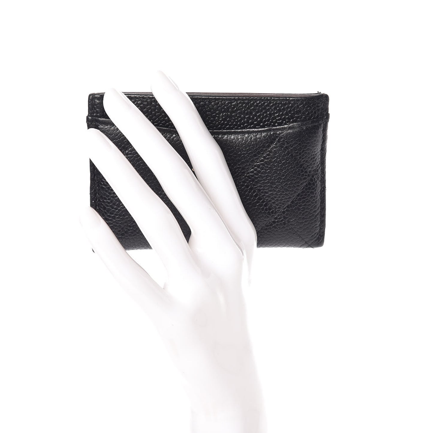 Caviar Quilted Card Holder Black