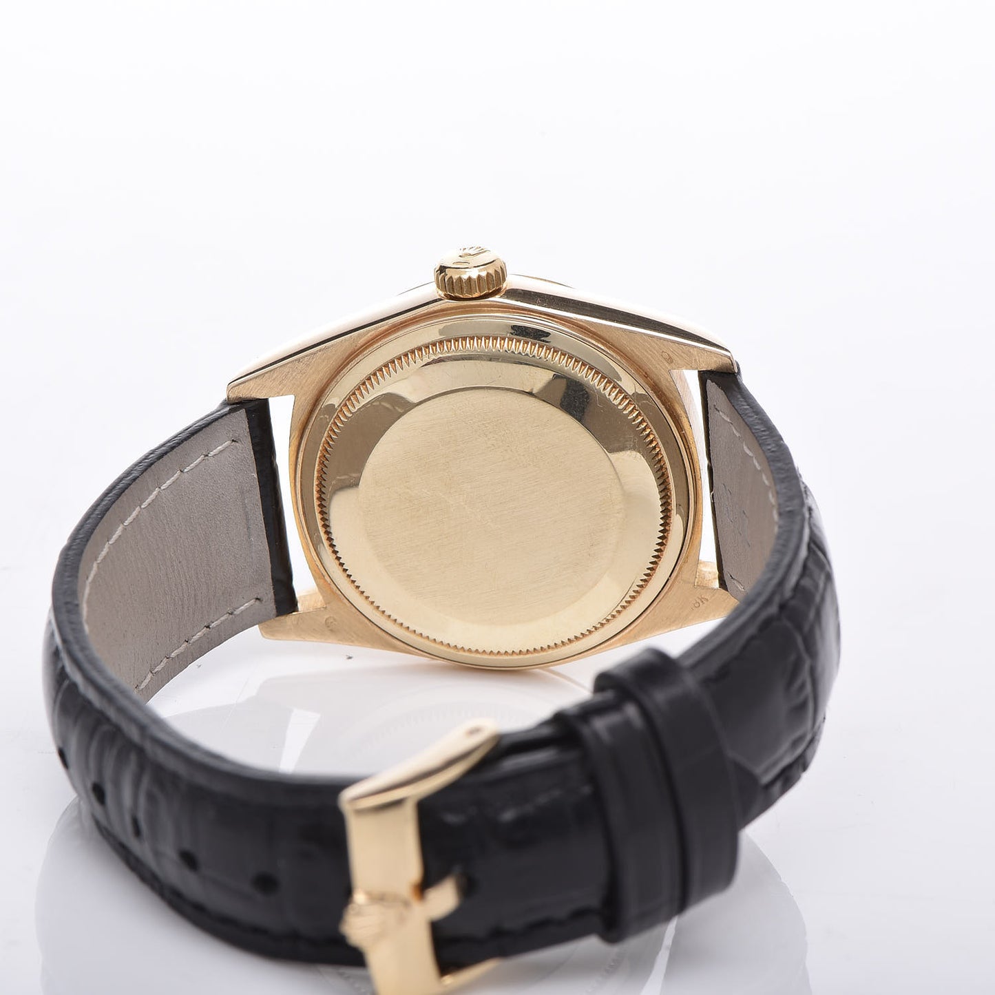 18K Yellow Gold Alligator 36mm Oyster Perpetual Datejust Watch Champagne 16018