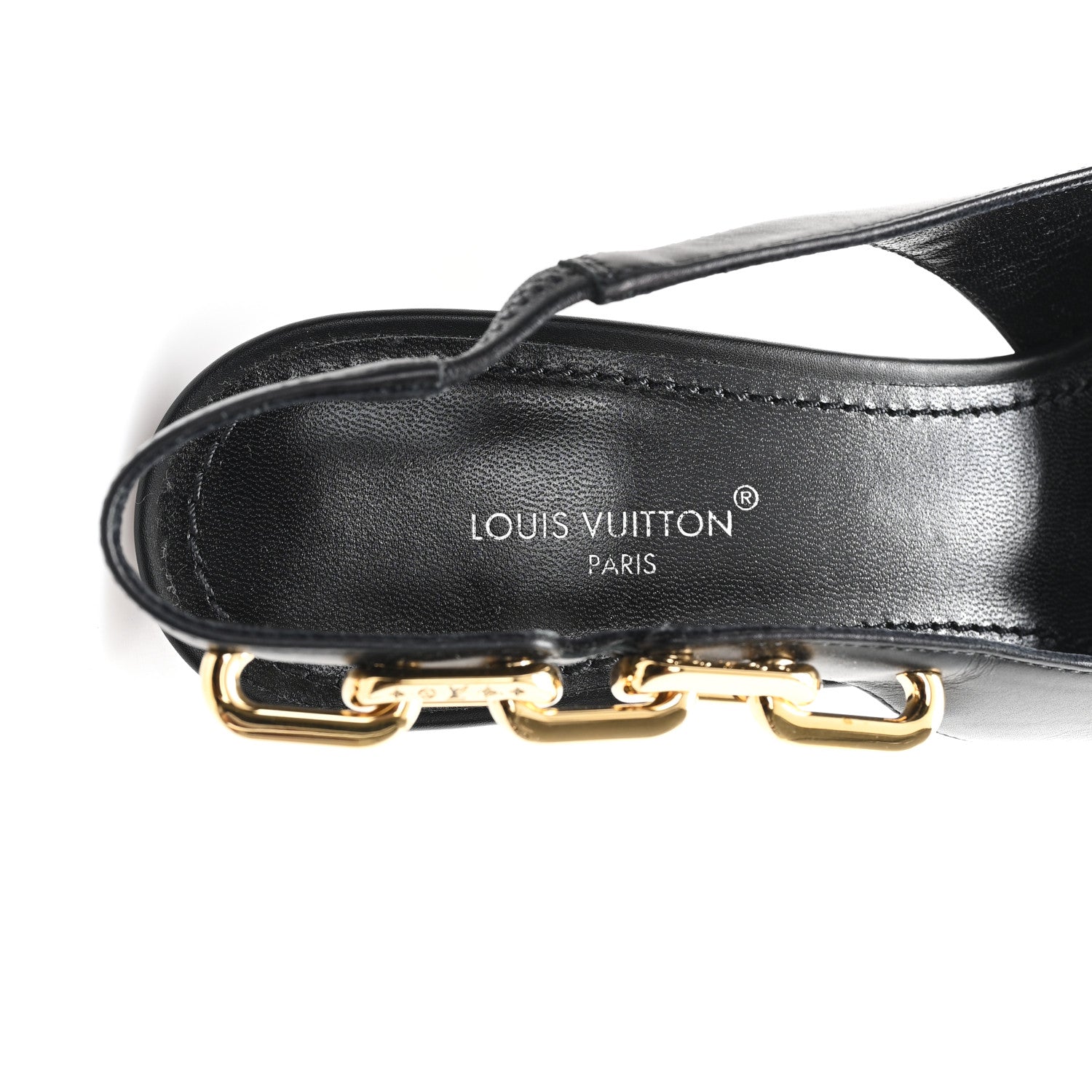 Louis Vuitton Calfskin Sparkle Slingback Pumps 37 Black 8 of 9