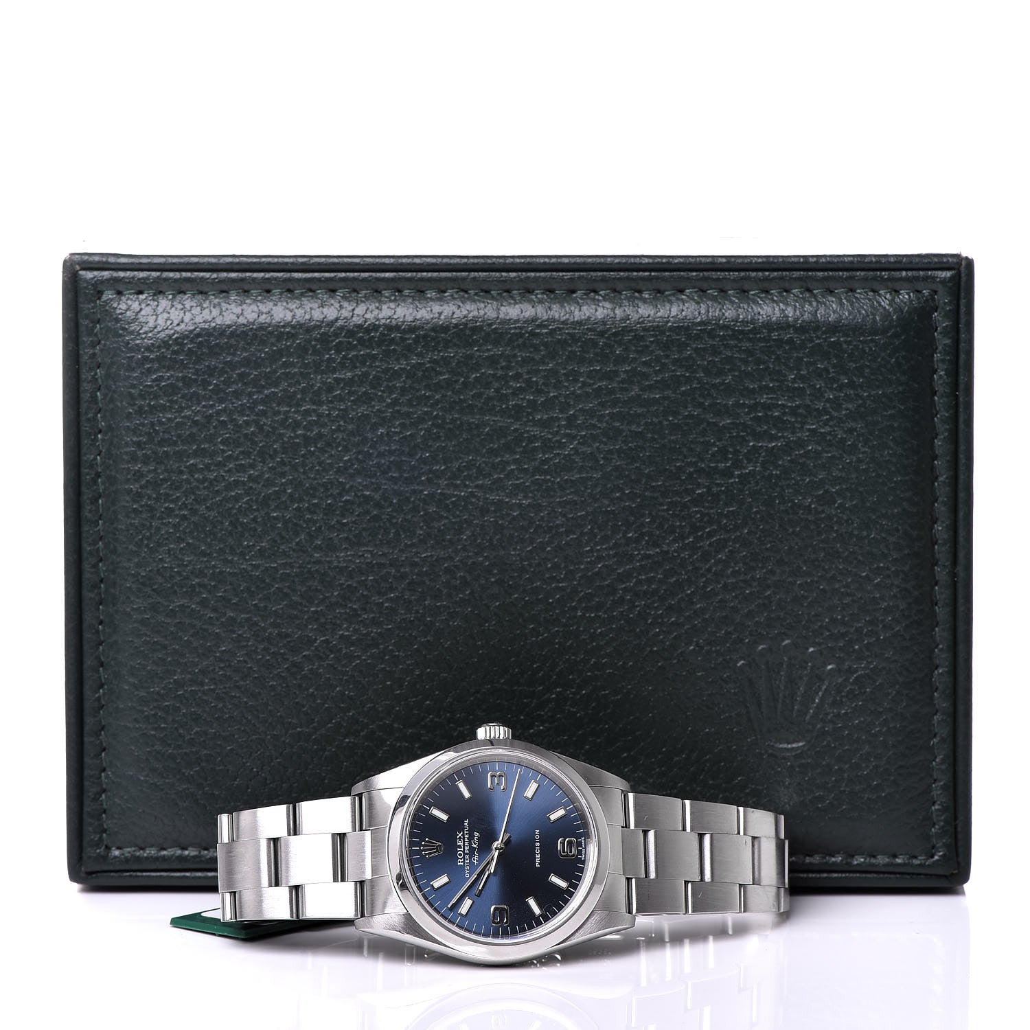 Rolex Stainless Steel 34mm Air-King Oyster Perpetual Precision Watch Blue 14000 9 of 9