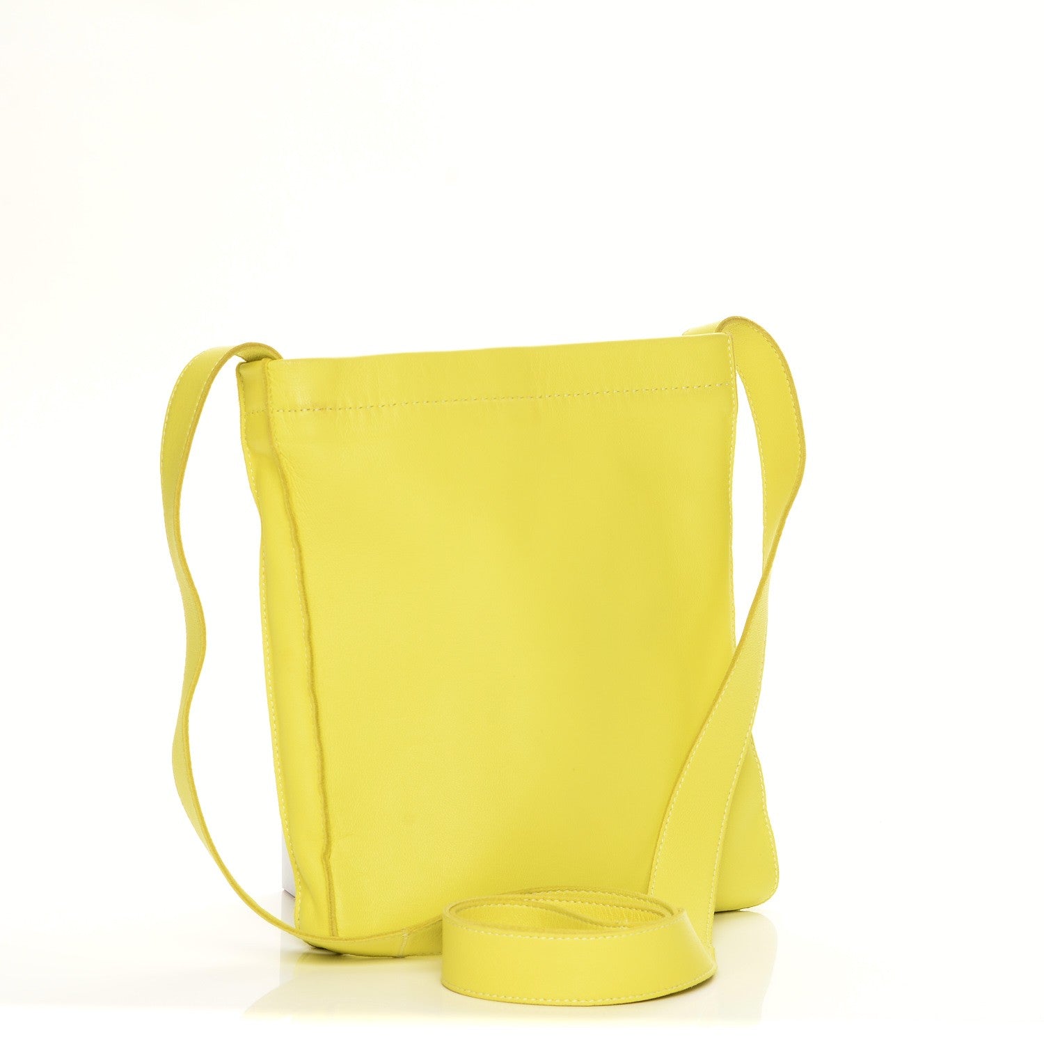 Hermes Lambskin Clou De Selle Pouch Sulphur 3 of 7