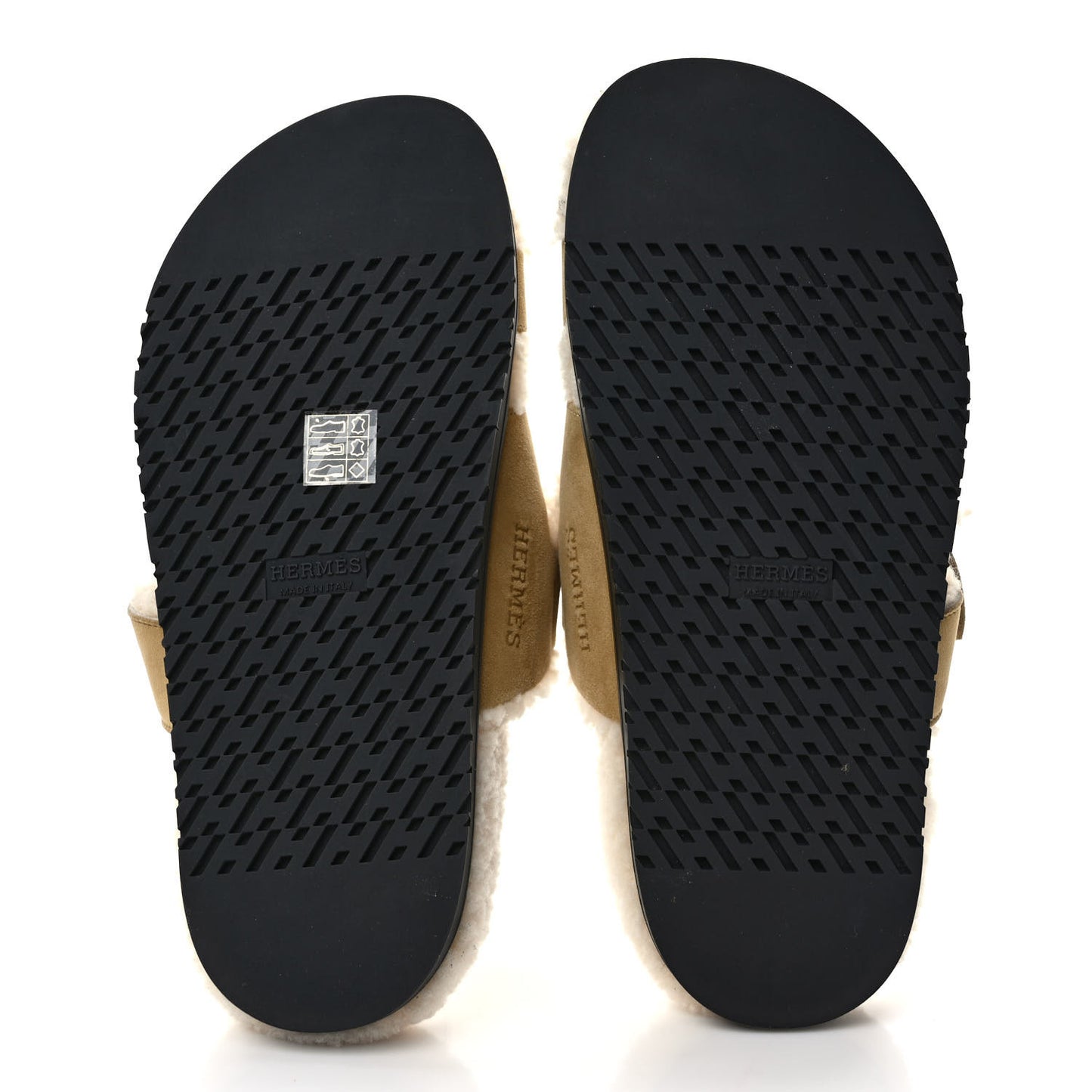 Suede Goatskin Woolskin Womens Chypre Sandals 38 Beige Albatre