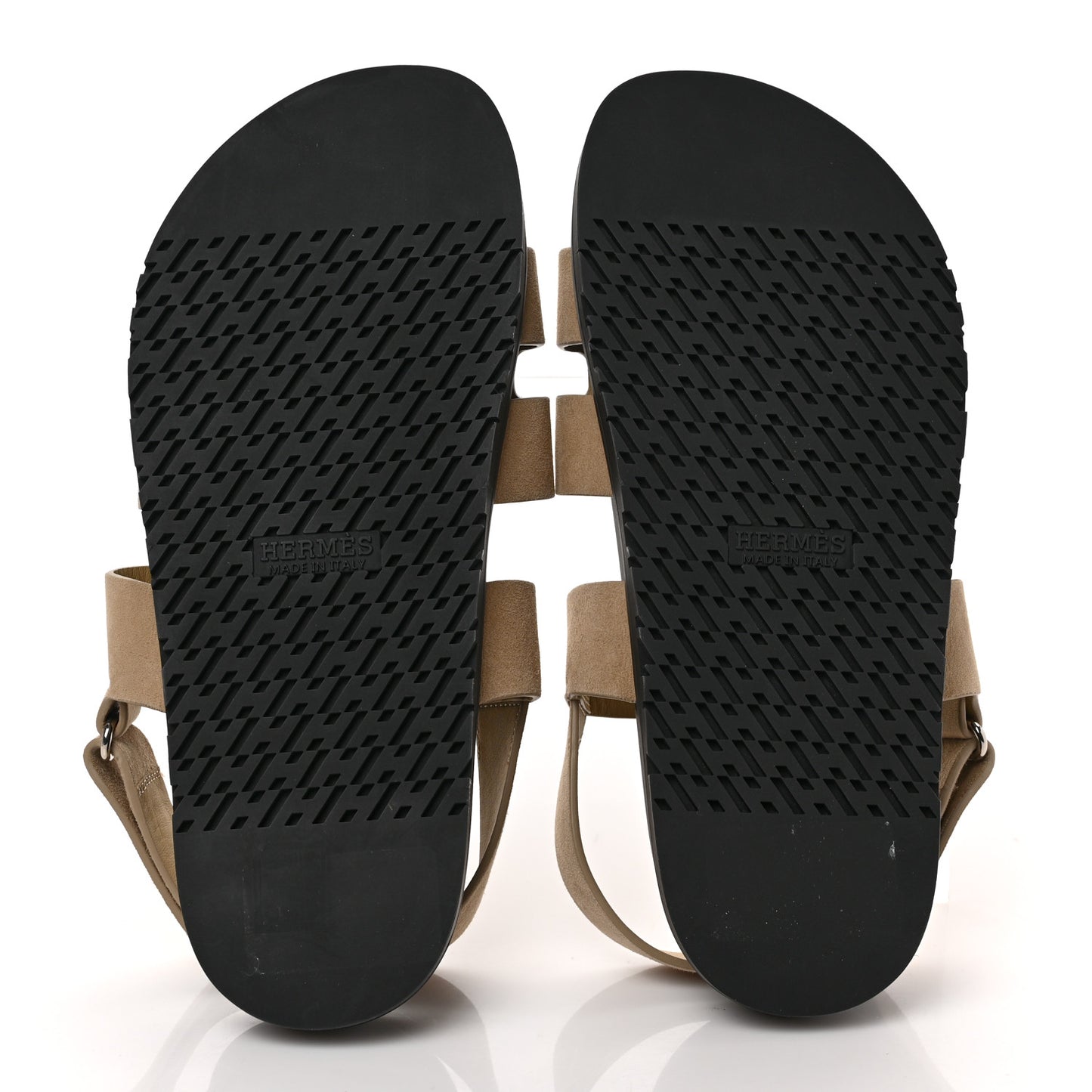 Suede Goatskin Mens Genius Sandals 42.5 Beige Argile