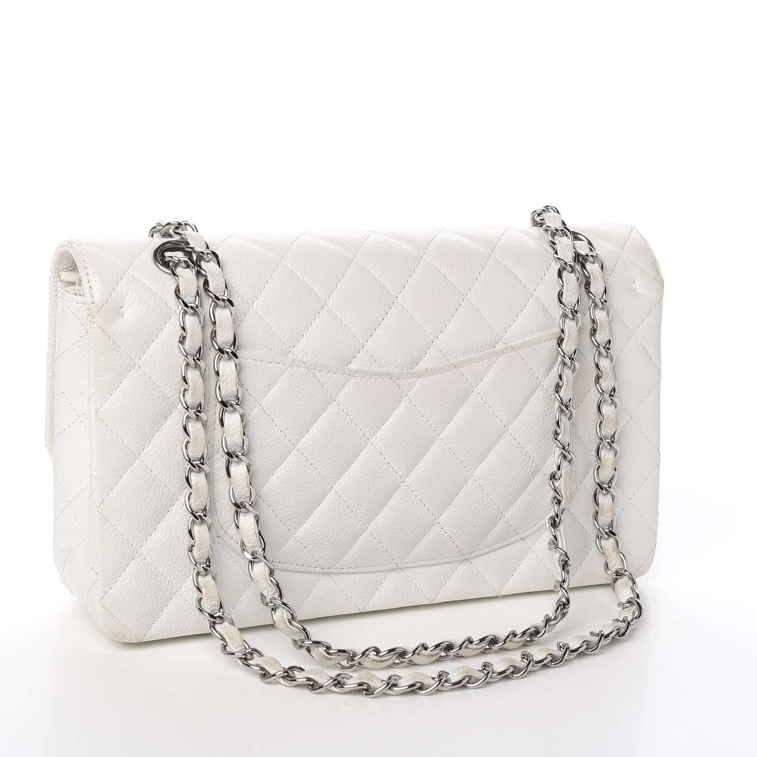 Chanel Caviar Quilted Medium Double Flap White 2 of 11