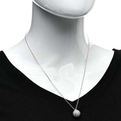 Tiffany 18K White Gold Diamond 12mm HardWear Ball Pendant Necklace 2 of 5