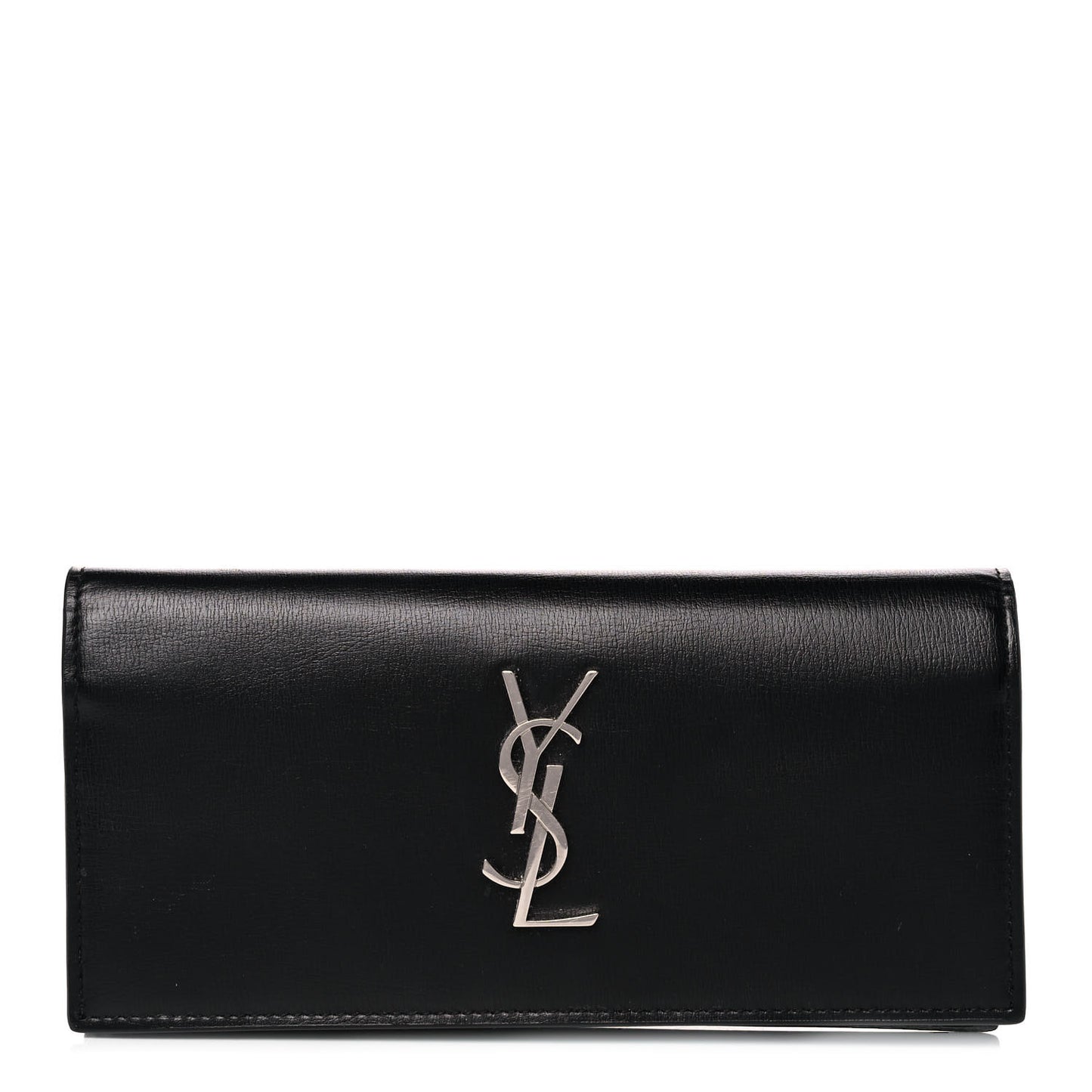 Calfskin Monogram Flap Wallet Black