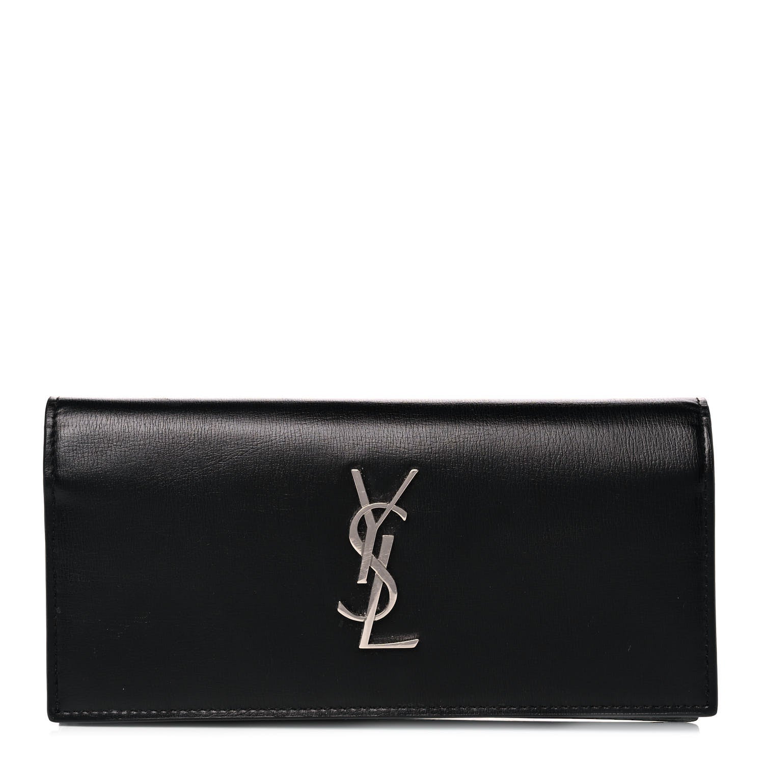Saint Laurent Calfskin Monogram Flap Wallet Black 1 of 12