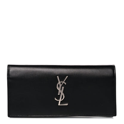Saint Laurent Calfskin Monogram Flap Wallet Black 1 of 12