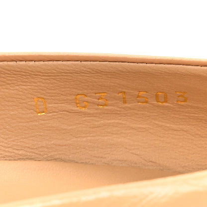 Chanel Lambskin Patent Cap Toe CC Ballerina Flats 37.5 Beige Black 8 of 11
