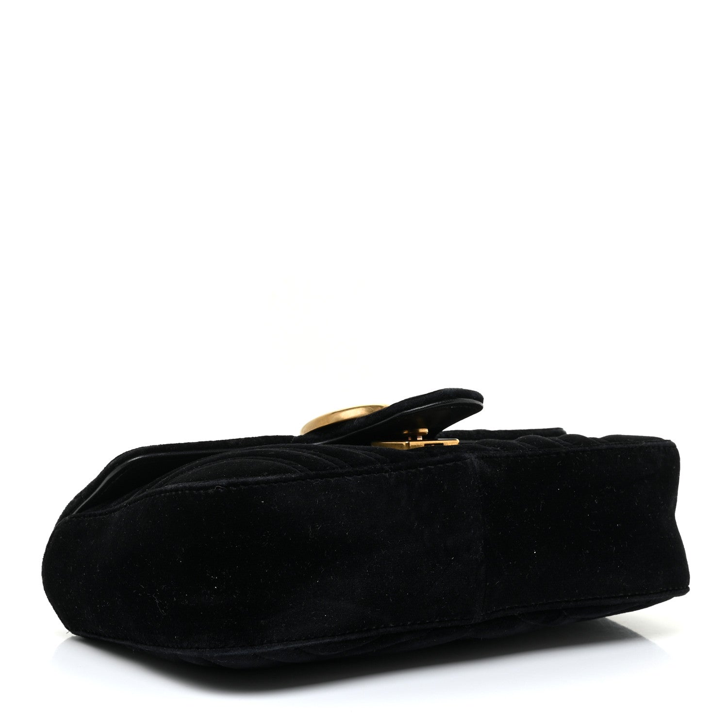 Gucci Velvet Matelasse Mini GG Marmont Shoulder Bag Black 4 of 17