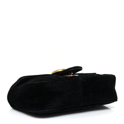 Gucci Velvet Matelasse Mini GG Marmont Shoulder Bag Black 4 of 17