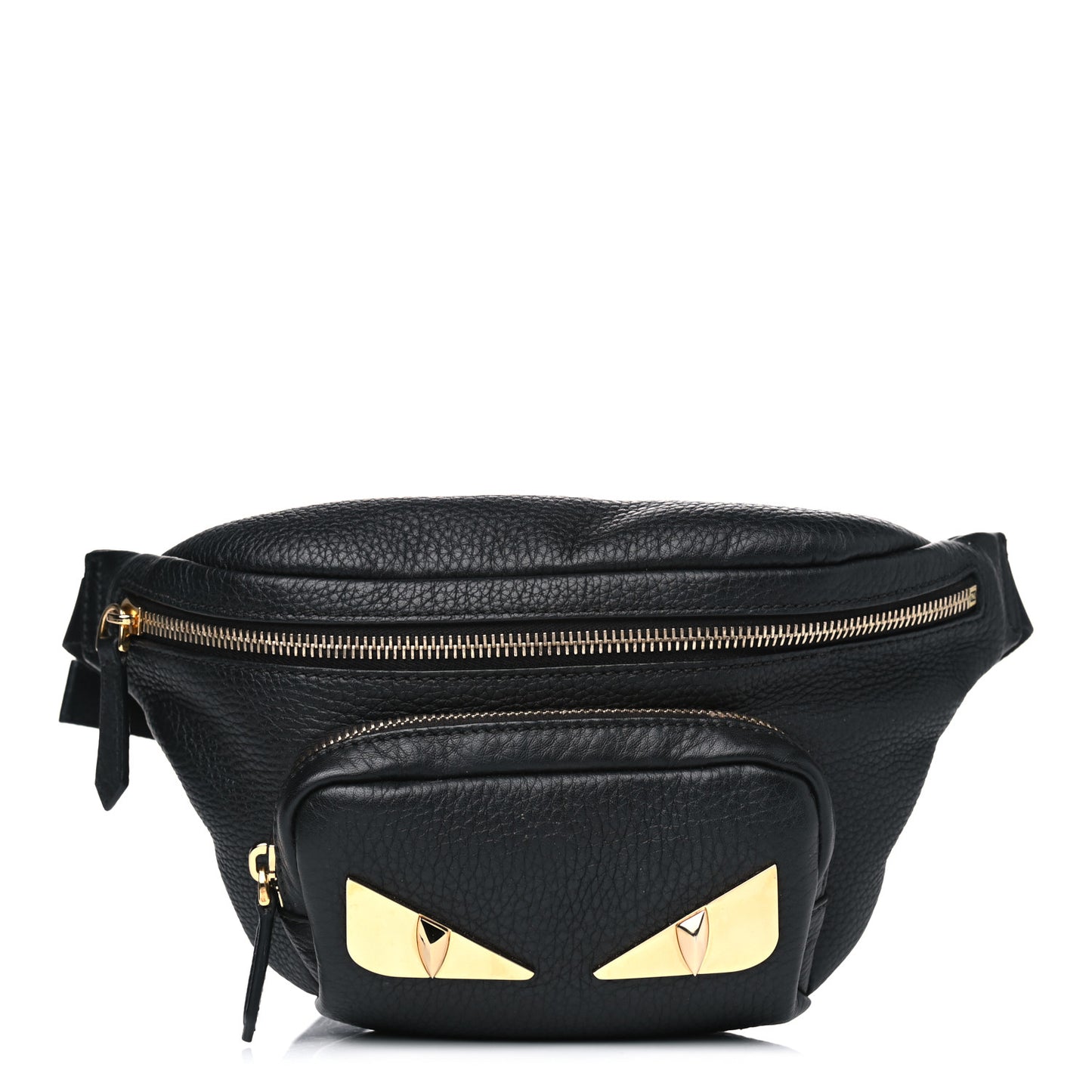 Cuoio Romano Metal Bug Eyes Pocket Belt Bag Black
