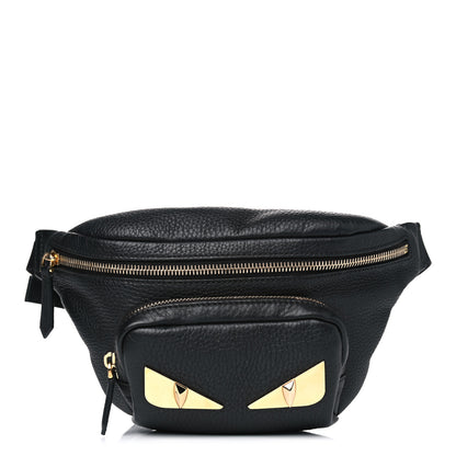 Fendi Cuoio Romano Metal Bug Eyes Pocket Belt Bag Black 1 of 4