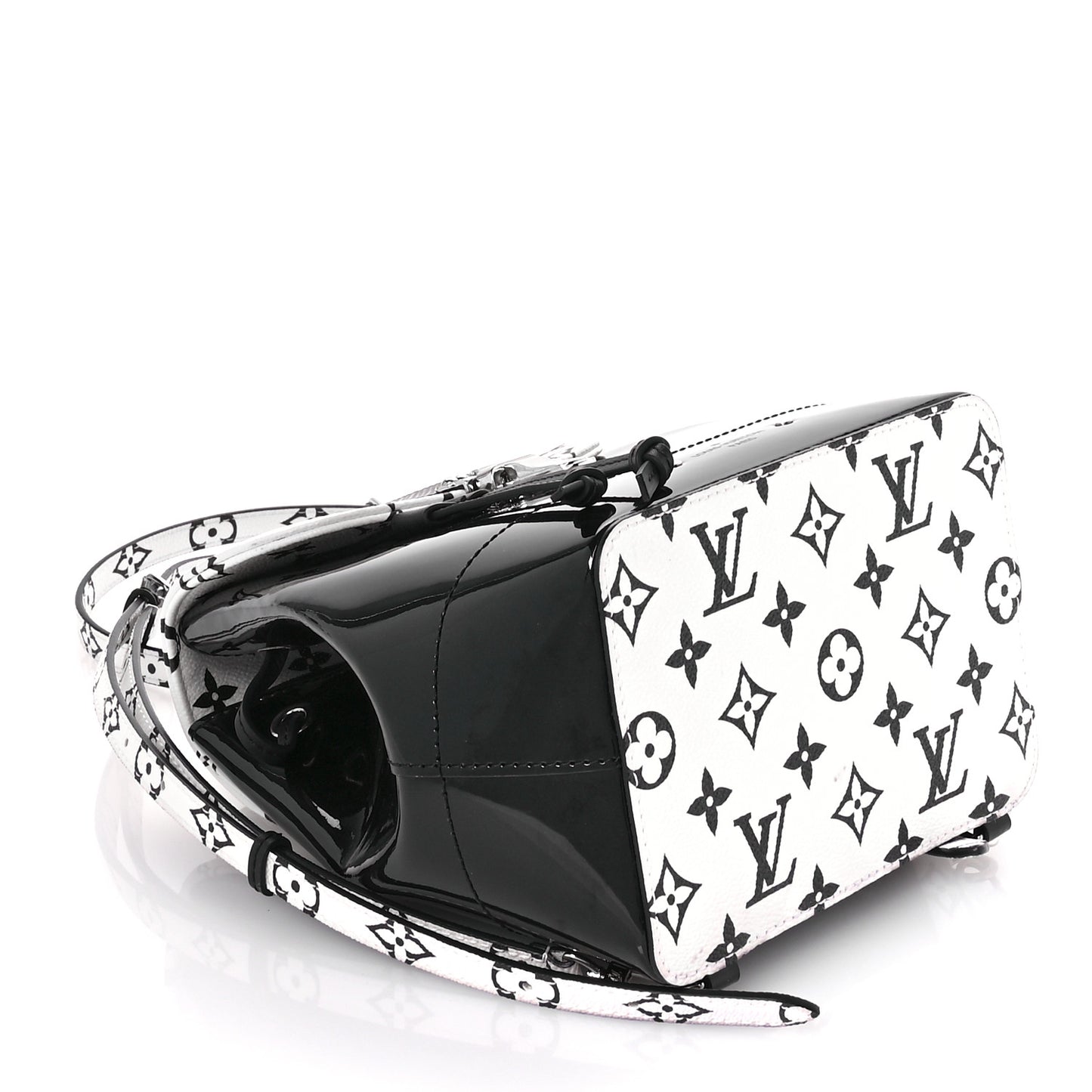 Patent Monogram Hot Springs Backpack Black White