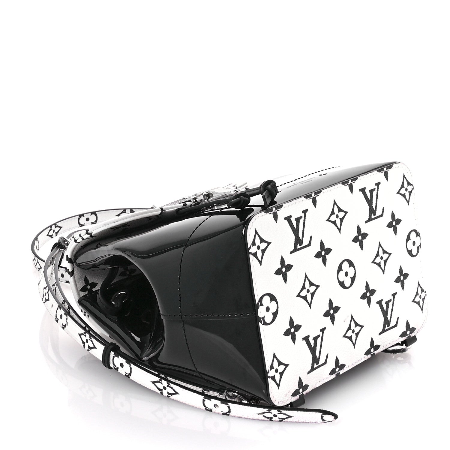 Louis Vuitton Patent Monogram Hot Springs Backpack Black White 4 of 10