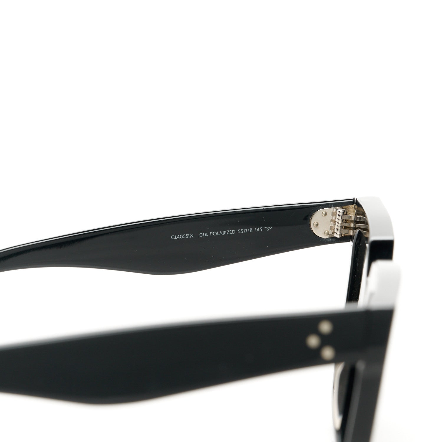 Celine Acetate Polarized Oversized Sunglasses CL4055IN Black 5 of 9