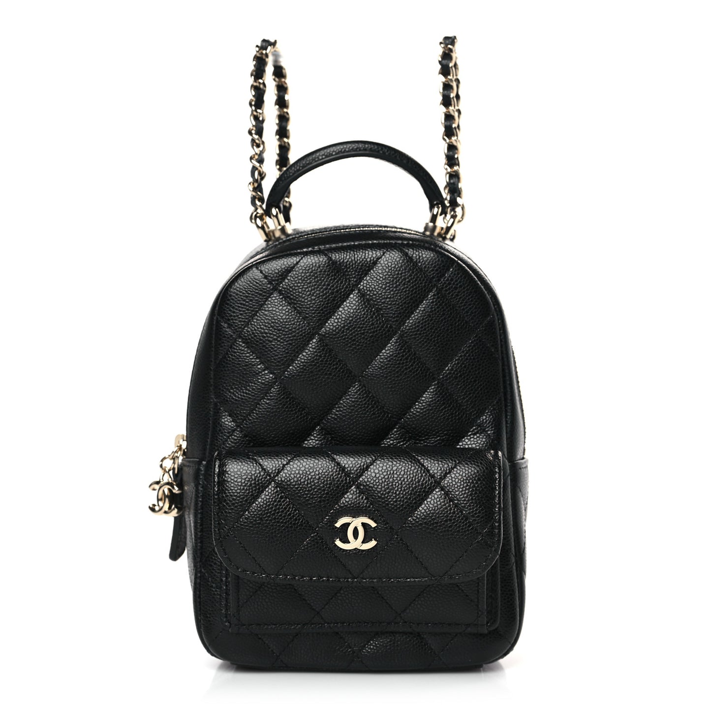 Caviar Quilted CC Mini Classic Backpack Black