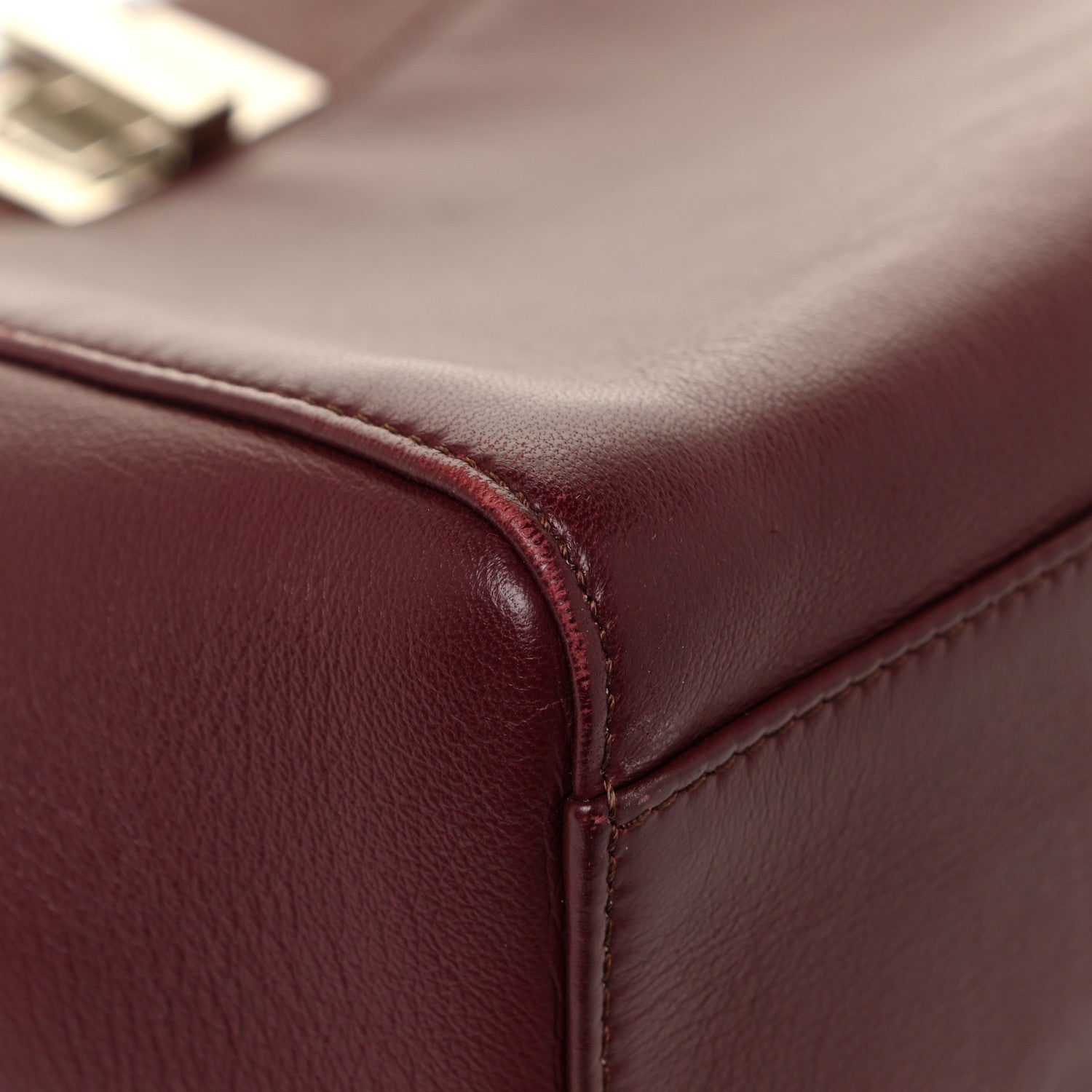 Fendi Nappa Mini Peekaboo Iconic Satchel Bordeaux 13 of 19