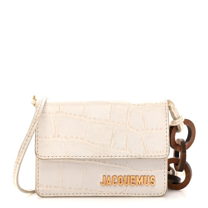 Jacquemus Calfskin Crocodile Embossed Le Riviera White 1 of 11
