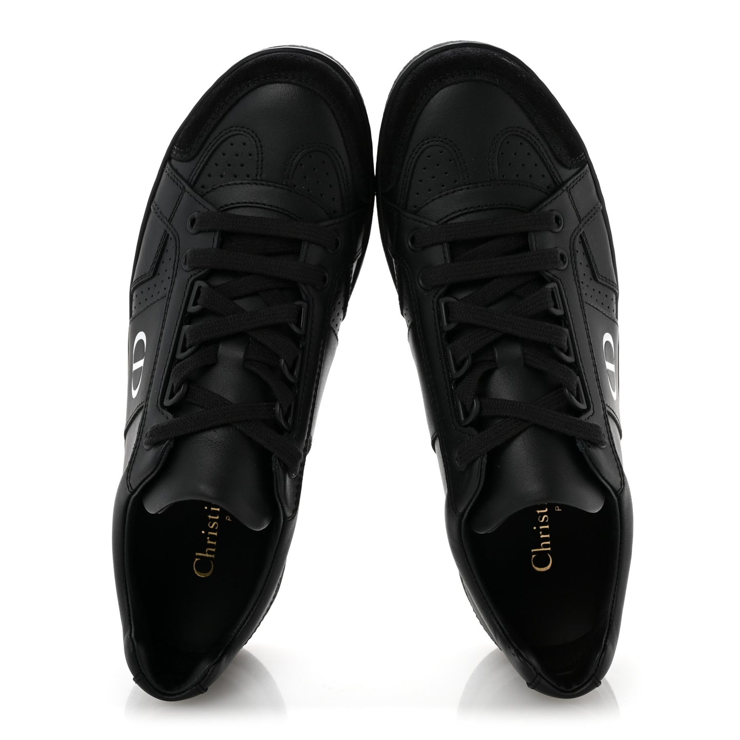 Calfskin Suede Logo Sneakers 36.5 Black