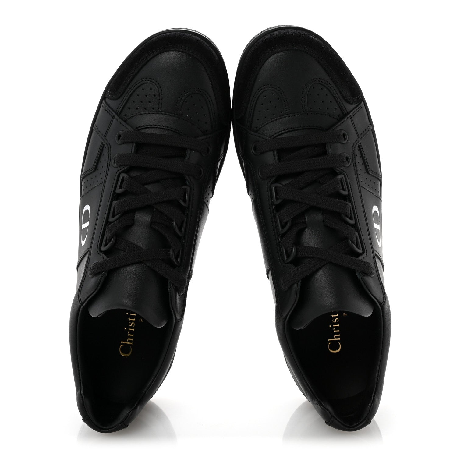 Christian Dior Calfskin Suede Logo Sneakers 36.5 Black 2 of 10