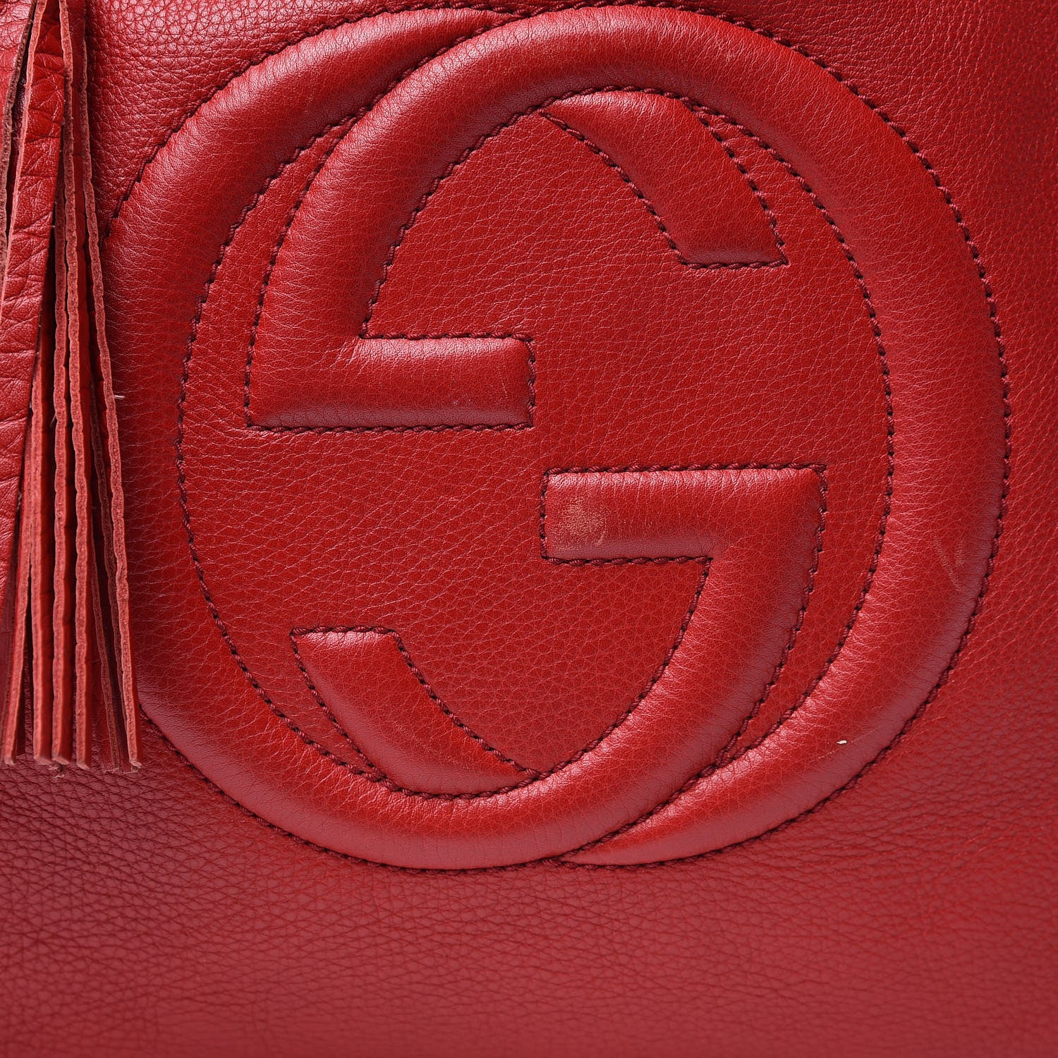 Gucci Pebbled Calfskin Medium Soho Shoulder Bag Tabasco Red 17 of 18
