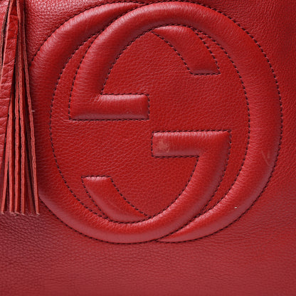 Gucci Pebbled Calfskin Medium Soho Shoulder Bag Tabasco Red 17 of 18