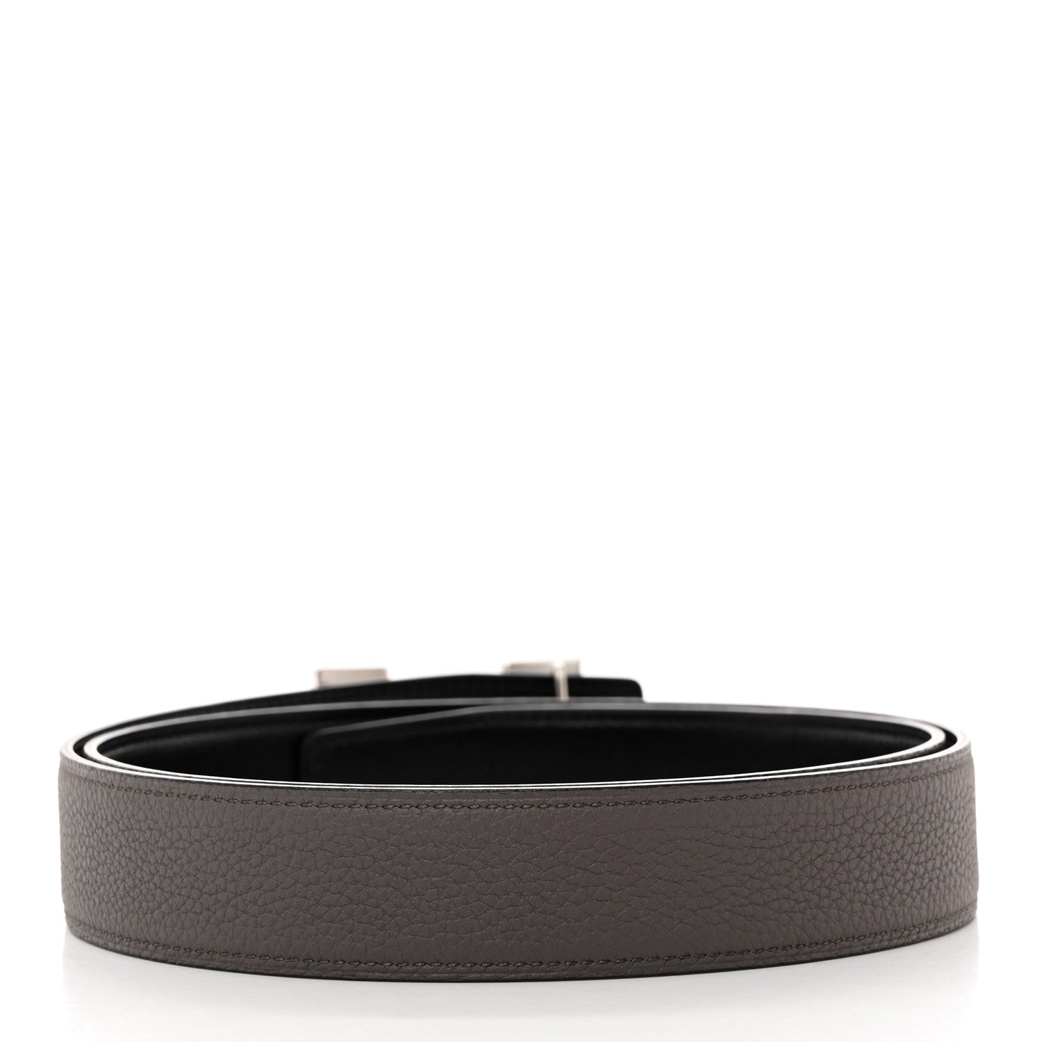 Hermes Box Togo 32mm Martelee H Belt 90 Black Etain 3 of 7