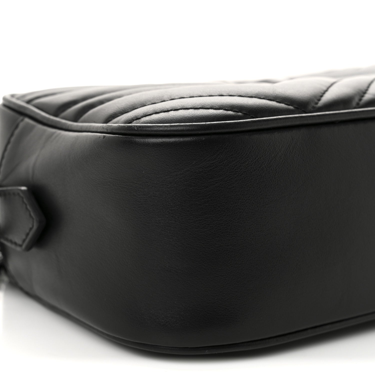 Gucci Calfskin Matelasse Monochrome Small GG Marmont Chain Shoulder Bag Black 9 of 11